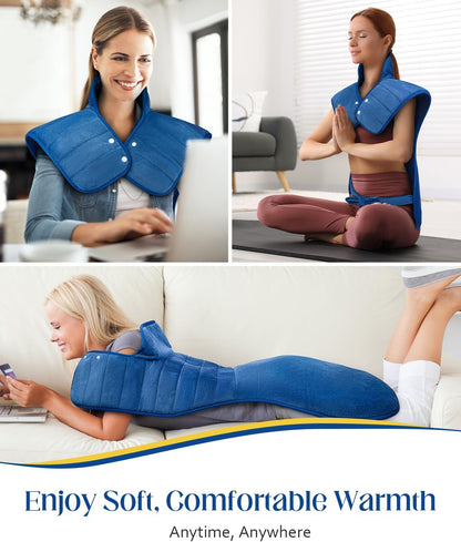 Heating Pad for Neck Shoulders and Back, 2.7lb Weighted Heat Pad for Full Body Relax, 22" x 37" Electric Heated Pad 6 Heat Levels 4 Auto-Off, Machine Washable, Birthday Gifts for Women Men Mom Dad