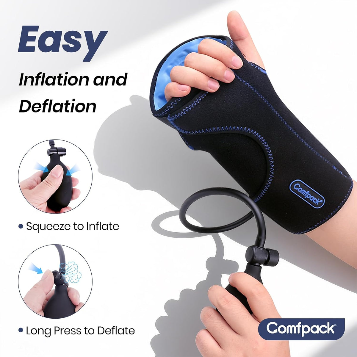 Comfpack Compression Ankle Ice Pack Wrap for Foot Pain Relief