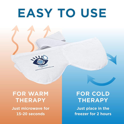 Eye Love Heyedrate Heated Eye Mask, White | Soothing Warm & Cold Compress for Temporary Relief of Irritated Eyes, Reusable Mask