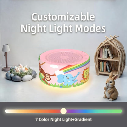 Kipcush White Noise Machine for Baby & Adults, 30 Soothing Sounds, Soft Non-Glare Nursery Lamp, 8 Color Night Lights, Memory Function (Angel V1 White, Standard)
