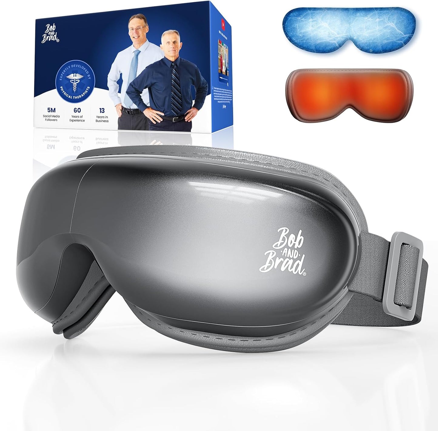 BOB AND BRAD Eye Massager with Heat and Cooling, FSA Eligible HSA Birthday Gifts for Women Men, EyeOasis 3 Elite Eye Massager for Migraine, Heated Eye Mask for Dry Eye Head Tension and Stress Relief