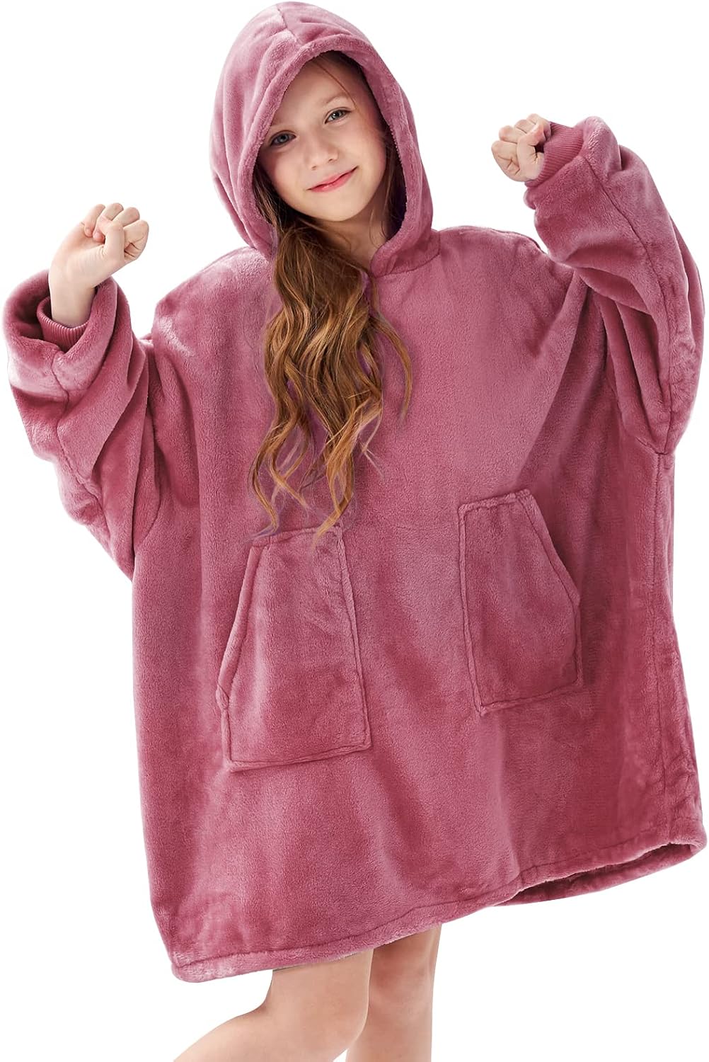 Aemicion Strawberry Blanket Hoodie,Oversized Sherpa Wearable Hooded Blanket,Warm Cozy Sweatshirt Gifts for Women Girls Adult