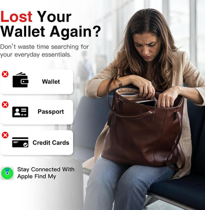 Wallet Tracker Card, Rechargeable, Works with Apple Find My
