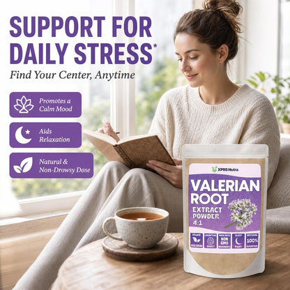 XPRS Nutra Valerian Root Extract Powder 4:1 - Premium Valerian Root Powder for Cognition - Vegan Friendly Herbal Sleep Assist (4 Ounce)