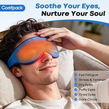Comfpack Warm Compress for Eyes - Removable Microwavable Eye Mask with Moist Heat for Dry Eyes, Blepharitis & MGD, Chalazion, Remove Styes, Sinus Relief, Eye Heating Pad, Gift for Women Men