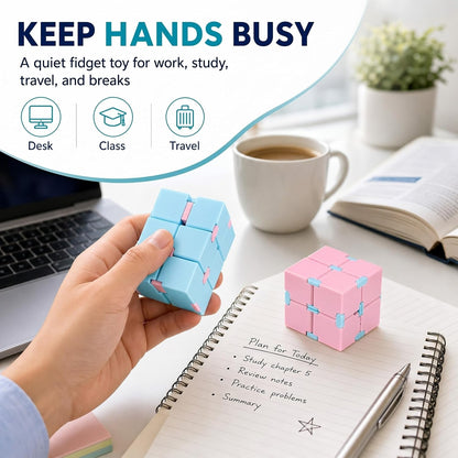 Skylety 6 Pieces Cube Toy, Stress and Anxiety Relief Cube, Mini Durable Stress Relieving Toy for Adults Anxiety Relief