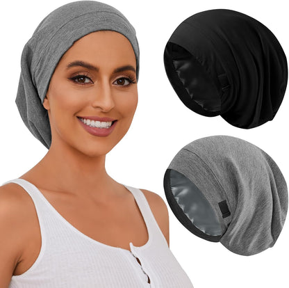 ZHENSILK Silk Bonnet for Sleeping Women, Adjustable Silky Satin Lined Sleep Cap, Silk Hair Wrap Slouch Beanie Hat