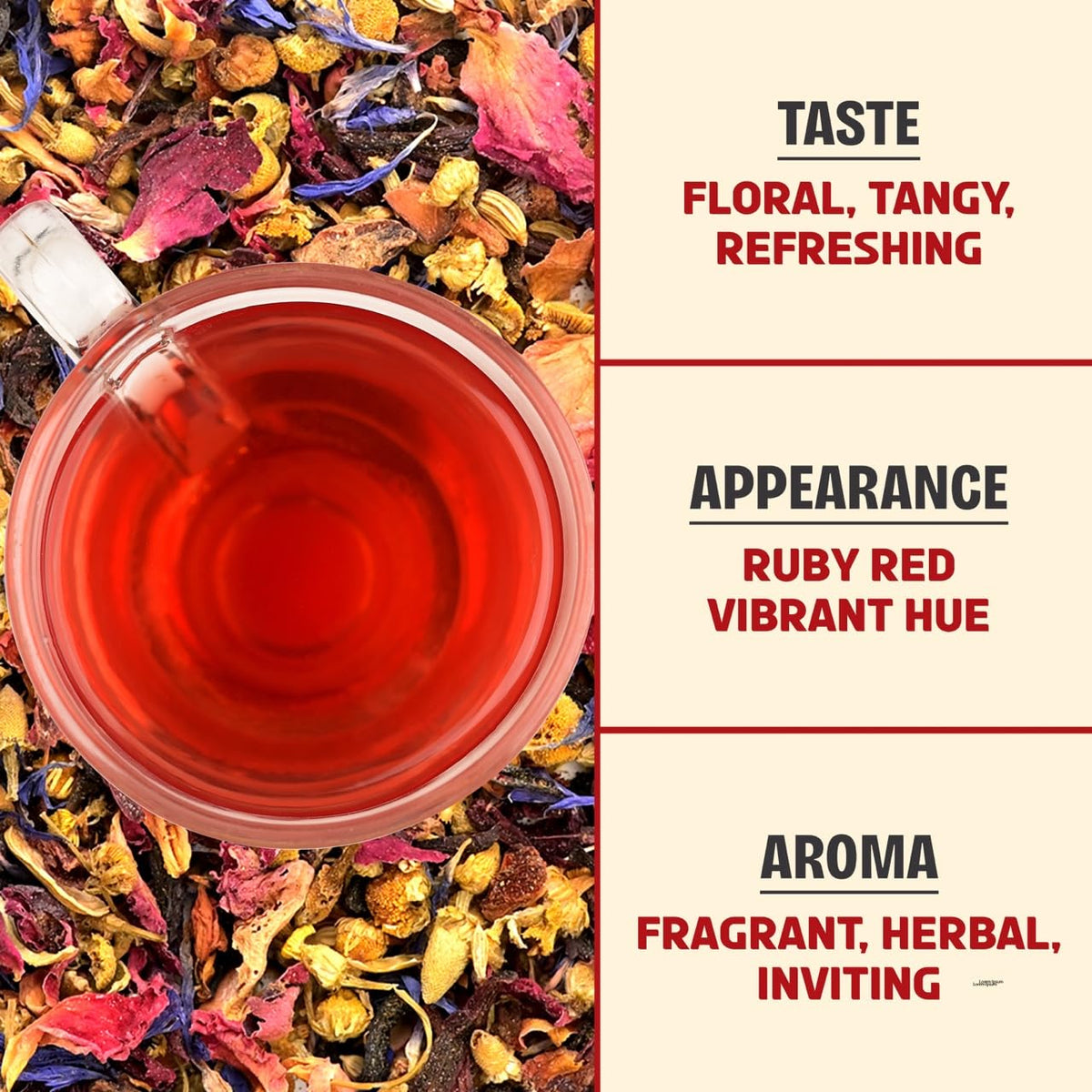 BREWIX, Hibiscus Rose Herbal Loose Tea (50+ Cups) | 100% Natural, Handmade, Pure from Hibiscus Flowers | Hibiscus with Rose Petals, Chamomile and Exotic Spices | Supports Everyday Wellness, Digestion and Cardiovascular System | Rich in Antioxidants &