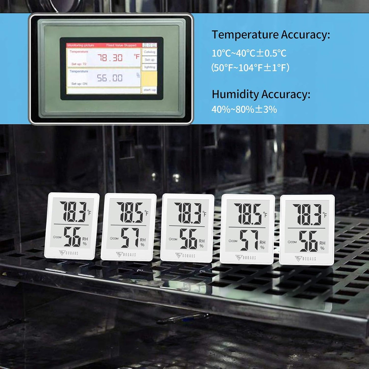 DOQAUS Digital Hygrometer Indoor Thermometer 3 Pack, Room Thermometer with 5s Fast Refresh, Accurate Humidity Meter Temperature Sensor for Home, Bedroom, Baby Room, Office, Greenhouse, Cellar (Black)