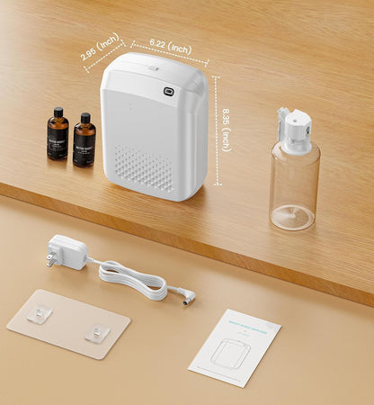 XEITIN Waterless Essential Oil Diffuser 3000 Sq.Ft Coverage for Large Home Hotel Office, 400ml Cold Air Scent Machine, Bluetooth App Control, No-Noise Aroma Diffuser Wall Mount Gift for Her