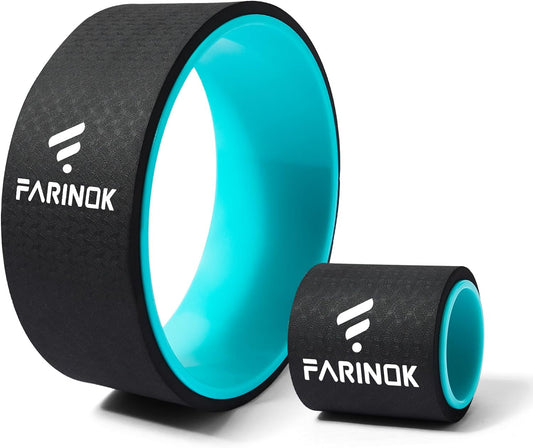Yoga Wheel for Stretching & Flexibility to Help Back Aches & Tension, Deep Tissue Muscle Massage. Back Roller Wheel with Extra Cushion, Wider & Thickest Foam, Stretches and Strengthens Core Muscles