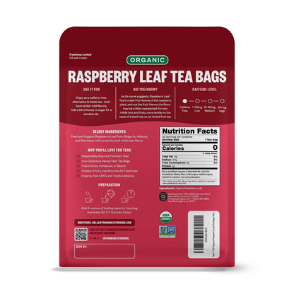 FGO Organic Red Raspberry Leaf Herbal Tea, 40 Count, Eco-Conscious Tea Bags, Caffeine Free (Pack of 1)