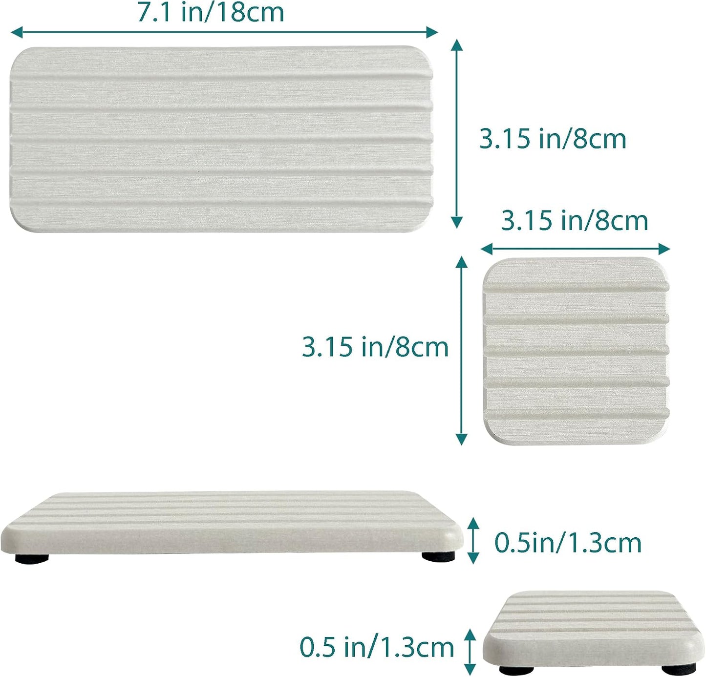 NiuYichee Set of 4 Water Absorbent Diatomite Coasters, Diatomaceous Earth Kitchen Soap Dish, Bathroom Trays, Water Absorbing Stone Used for Hand Soaps & Plants & Toiletries in The Modern Home