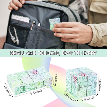 Infinity Cube Fidget Toy Stress Relieving Fidgeting Game for Kids and Adults,Cute Mini Unique Gadget for Anxiety Relief and Kill Time (Macaron Blue)