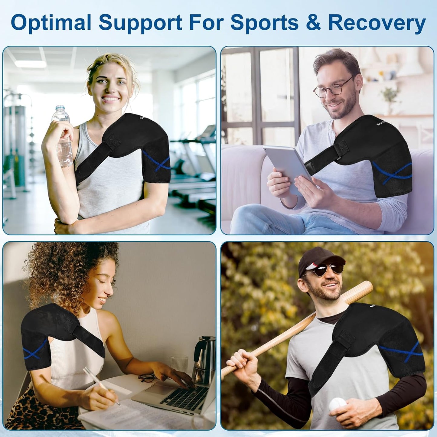 SuzziPad Shoulder Ice Pack Wrap for Rotator Cuff, Baseball Pitchers & Arm
