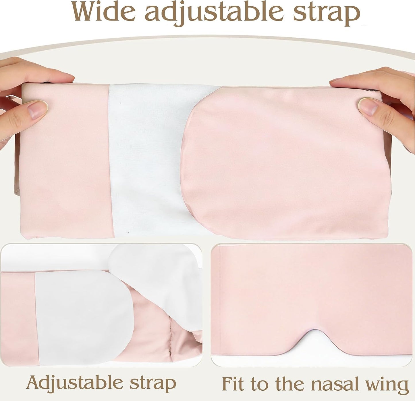 Weighted Sleep Mask for Side Sleepers, 100% Blackout Eye Mask for Sleeping with Adjustable Strap, Dual-Sided Cooling Silk & Warm Cotton Blindfold, Zero Pressure Eye Cover for Travel, Nap & Yoga