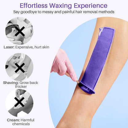 BLITZWAX Brazilian and Bikini Waxing Kit for Women, Hard Wax Warmer for Face, Legs and Body, At Home Hair Removal Kit, Beginner Friendly, Digital Fast Heating, 51 Wax Items