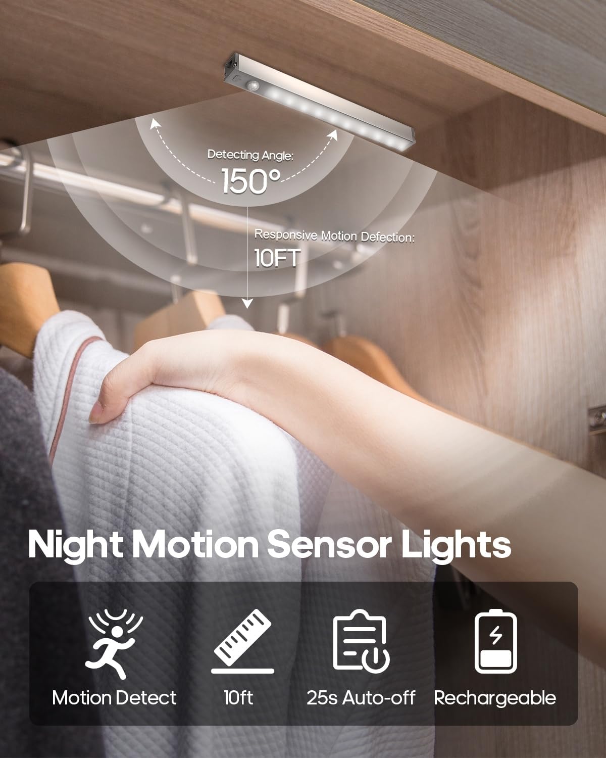 GOODEA 7" Under Cabinet Lighting with Charging Station