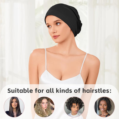 ZHENSILK Silk Bonnet for Sleeping Women, Adjustable Silky Satin Lined Sleep Cap, Silk Hair Wrap Slouch Beanie Hat