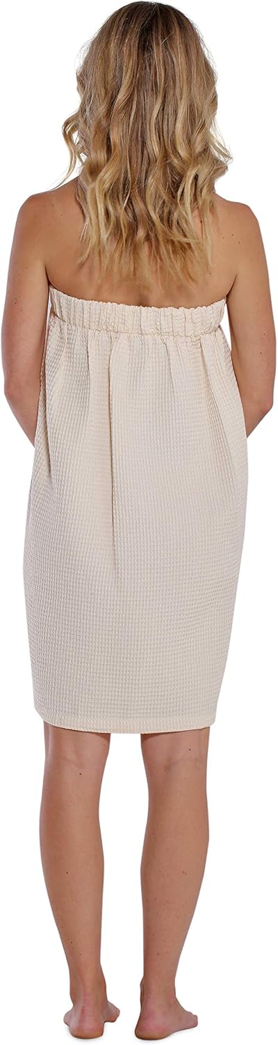 Turquaz Lightweight Knee Length Waffle Robes For Women Spa Bath Waffle