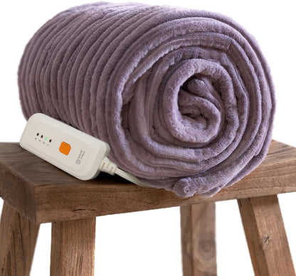 GOTCOZY Heated Throw Blanket, 50''X60'' - Soft Silky Plush Electric Blanket with 4 Heating Levels & 3 Hour Auto Off, ETL Certified, Machine Washable (Grey)