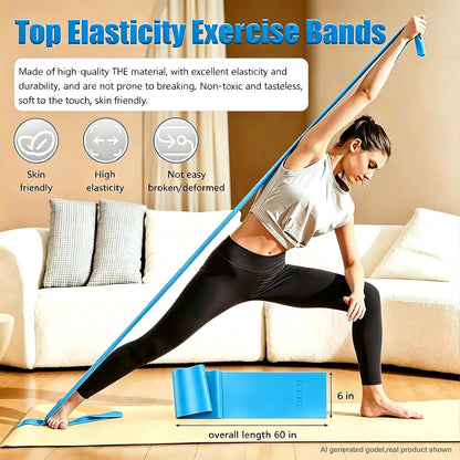 Resistance Bands for Home Workout,Long Exercise Band for Physical Therapy | Non-Latex 59inch Elastic Fitness Bands for Yoga,Pilates,Gym,Travel, Home Exercise Equipment for Women,Men,Pregnant,Seniors