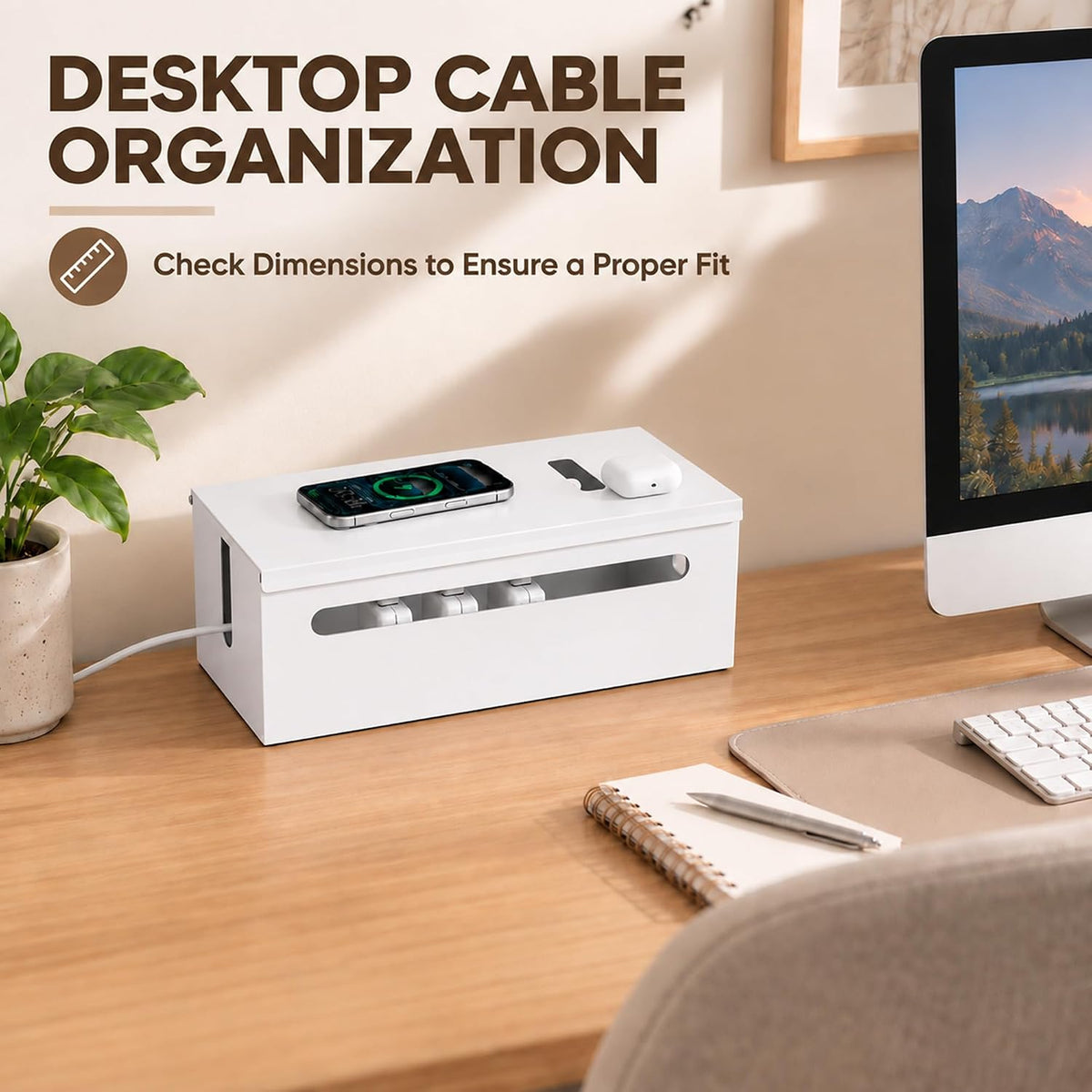 Metal Large Cable Management Box Cord Hider Wire Organizer Boxes