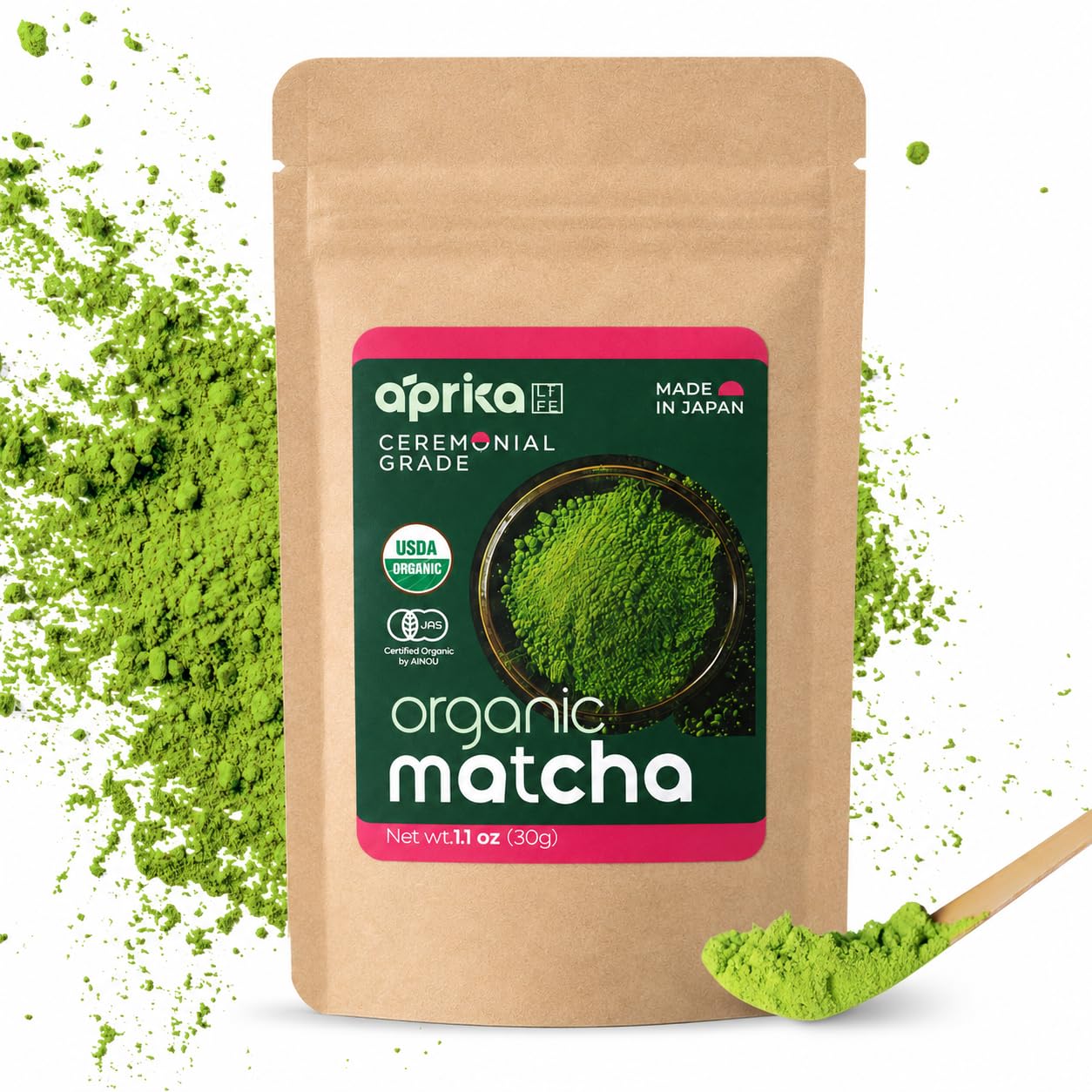 AprikaLife Sweet Matcha Latte Mix - 1st Harvest Ceremonial Grade - 6.4 oz