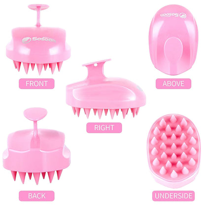 Sosoon Scalp Massager Shampoo Brush, Hair Scalp Scrubber Shower Hair Brush Head Massager for Stress Relax Hair Growth, Dandruff Brush Scalp Exfoliator for Women Men Kids Pets, Black