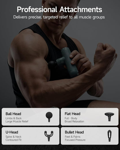 N1 Super Mini Massage Gun, Ultra-Compact Deep Tissue Massage Gun, Portable Travel Handheld Massager, Men & Women Muscle Recovery, Percussion Massager Quiet for Home, Gym, Office, Green
