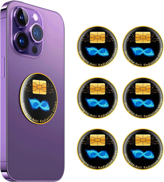 6 Pieces Cell Phone Blocker Protection Neutralizers Stickers for Smart Phones Tablets Laptops Computer WiFi Priner TV Electronic Devices - Yellow