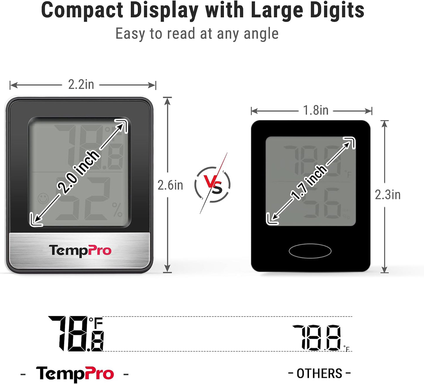 TempPro TP49 Digital Hygrometer Indoor Thermometer Humidity Meter Room Thermometer with Temperature and Humidity Monitor Mini Hygrometer Outdoor Thermometer (Previously ThermoPro)