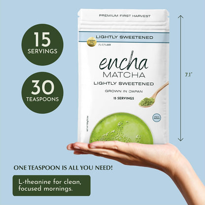 Encha Matcha - Latte Grade Matcha Powder - Unsweetened, First Harvest, Organic Green Tea Powder From Uji, Japan (60g / 2.12 Ounce) Premium for Latte, Smoothie - Caffeine, L-Theanine