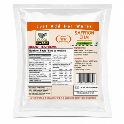 Chai Gold Instant Chai Tea Premix Powder - Sweetened Milk Tea Latte Mix for Home and Beverage Dispensers - [500g / 1.1 lb Bulk Bag] (Kadak)