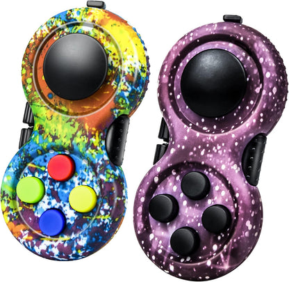 Original Fidget Toy Game, Rubberized Classical Controller Fidget Concentration Toy with 8-Fidget Functions and Lanyard - Excellent for Relieving Stress and Anxiety