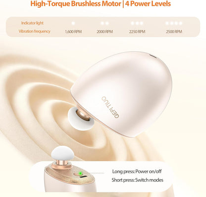 Mini Massage Gun,Designed by Japanese Experts,3-Pin Retractable Head (For Face & Scalp) + Round Head (For Muscle Groups),Percussion Deep Tissue Massage,4 Speed Settings,0.5lb,for Home/Gym,Ideal Gift