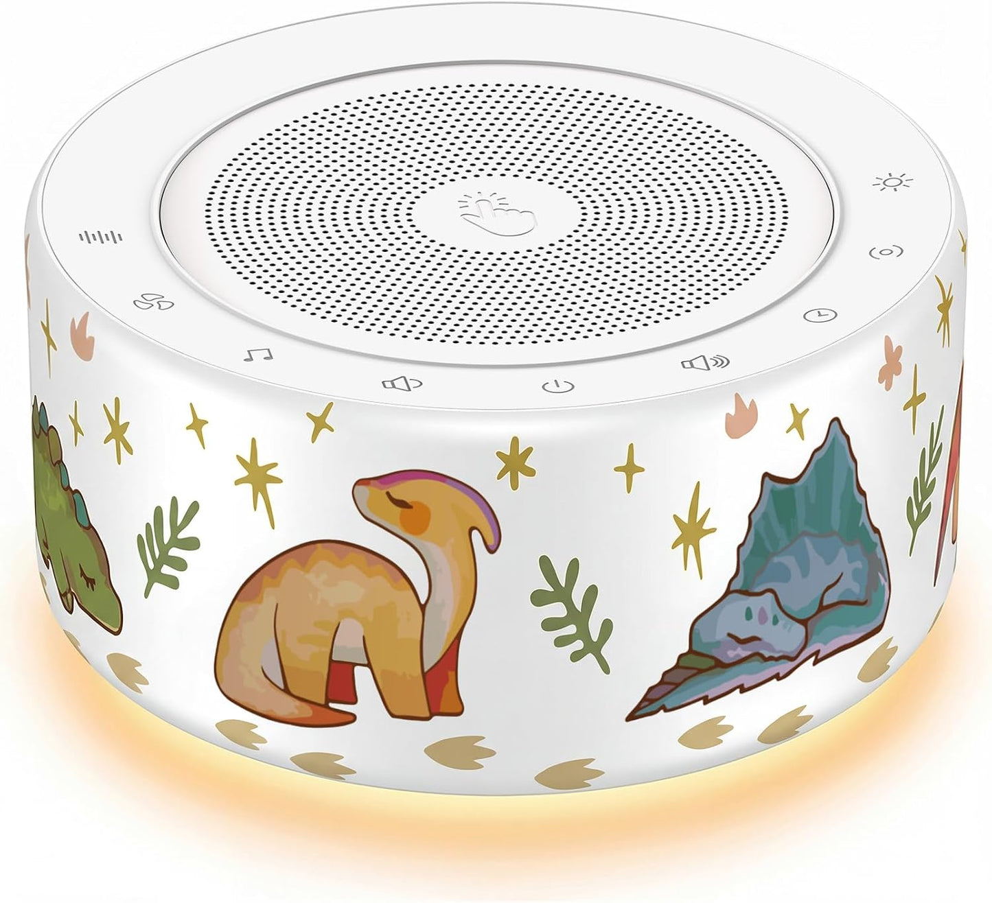 Kipcush White Noise Machine for Baby & Adults, 30 Soothing Sounds, Soft Non-Glare Nursery Lamp, 8 Color Night Lights, Memory Function (Angel V1 White, Standard)