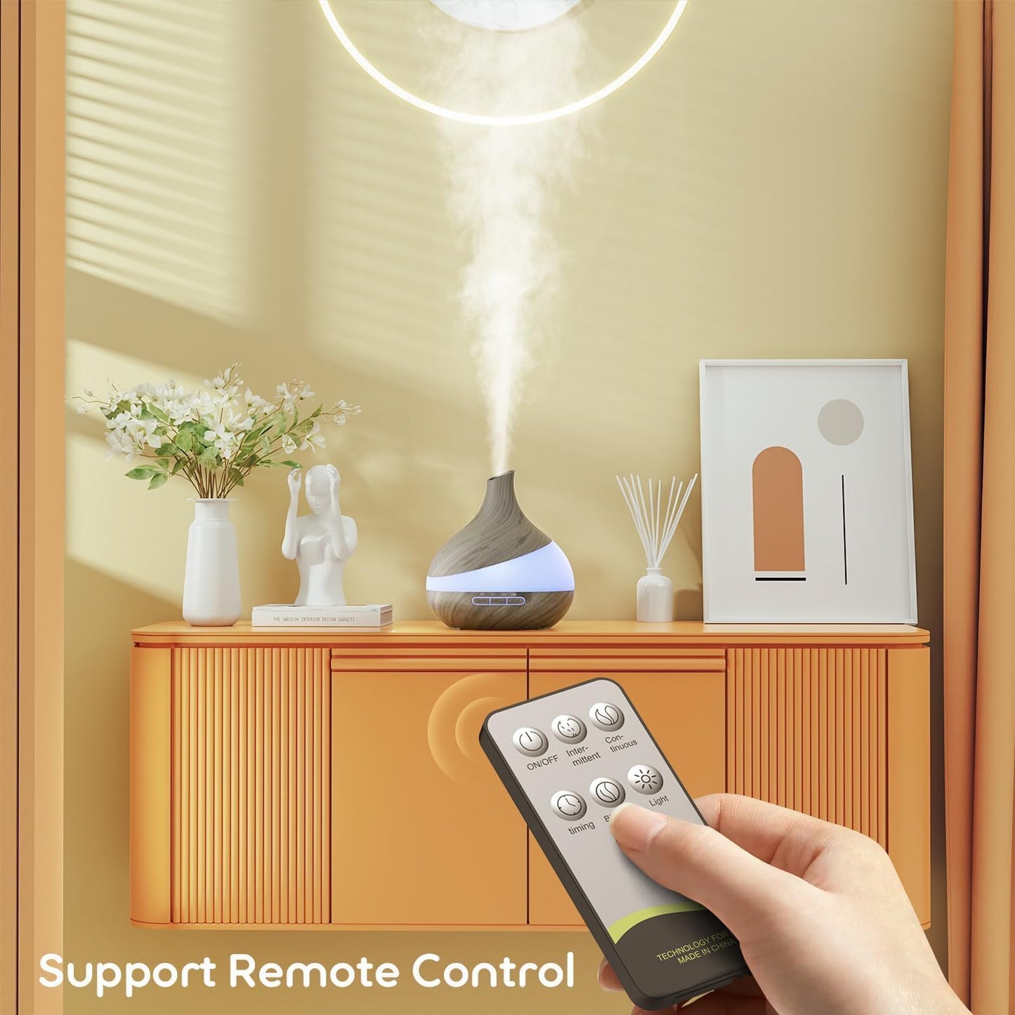𝟒𝟖%𝐨𝐟𝐟 HJTHJT Essential Oil Diffuser: 500ML Aromatherapy Diffuser with Remote Control for Hotel Spa Yoga Room - Humidifiers for Bedroom with 14 Colors LED Night Light for Kids/Women