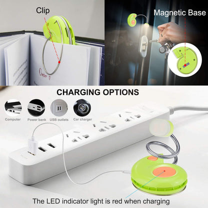 Kids Rechargeable Book Light, Clip on Reading Light for Kid, Kids Reading Lights, Amber Book Light for Reading in Bed, 2 Lighting Modes, Blue Light Blocking, Bookmark Light for Bookworms-Pink