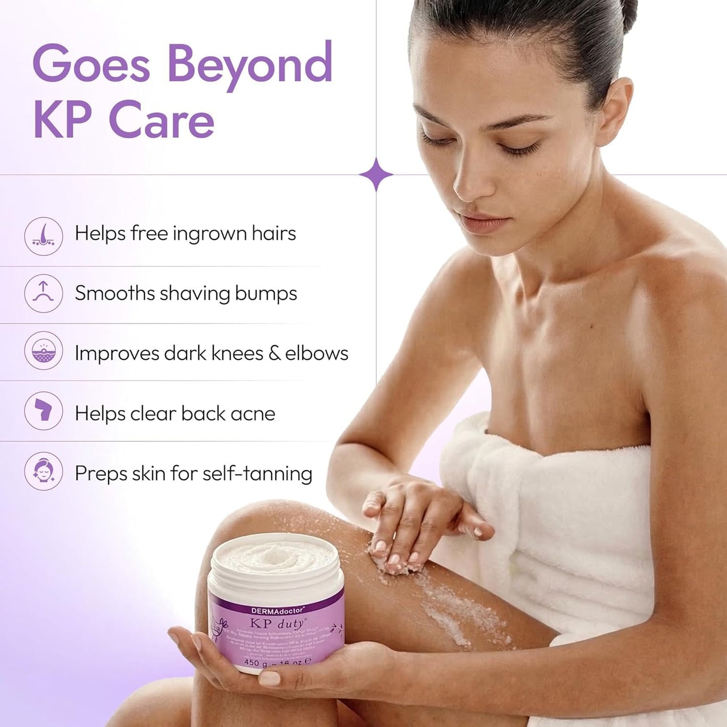 DERMAdoctor KP Bump Eraser Body Scrub with 10% AHAs + PHAs for Keratosis Pilaris, Dry, Rough, and Bumpy Skin, Dermatologist Formulated Exfoliating Body Scrub with Glycolic and Lactic acids - 8 Fl oz