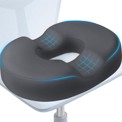 BlissTrends Donut Pillow Seat Cushion,Donut Chair Cushions for Postpartum Pregnancy & Hemorrhoids,Tailbone Pain Relief Cushion,Memory Foam Lifting Cushions for Office&Home Chairs (Black)