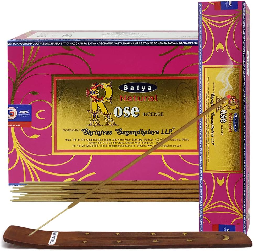 TRUMIRI Incense Stick Holder Bundle with Satya Sai Baba Nagchampa 250g Bulk Incense Sticks Nag Champa Agarbatti - Pack of 1 (Approx 250 Insence-Sticks)