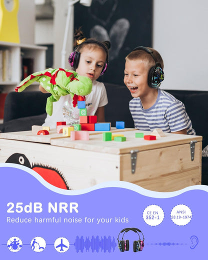ZOHAN EM030 Kids Ear Protection, Noise Cancelling Headphones Ear Muffs for Autism Sensory, Safety Noise Reduction Hearing Protection for Monster Truck/Concerts/Fireworks/Air Shows