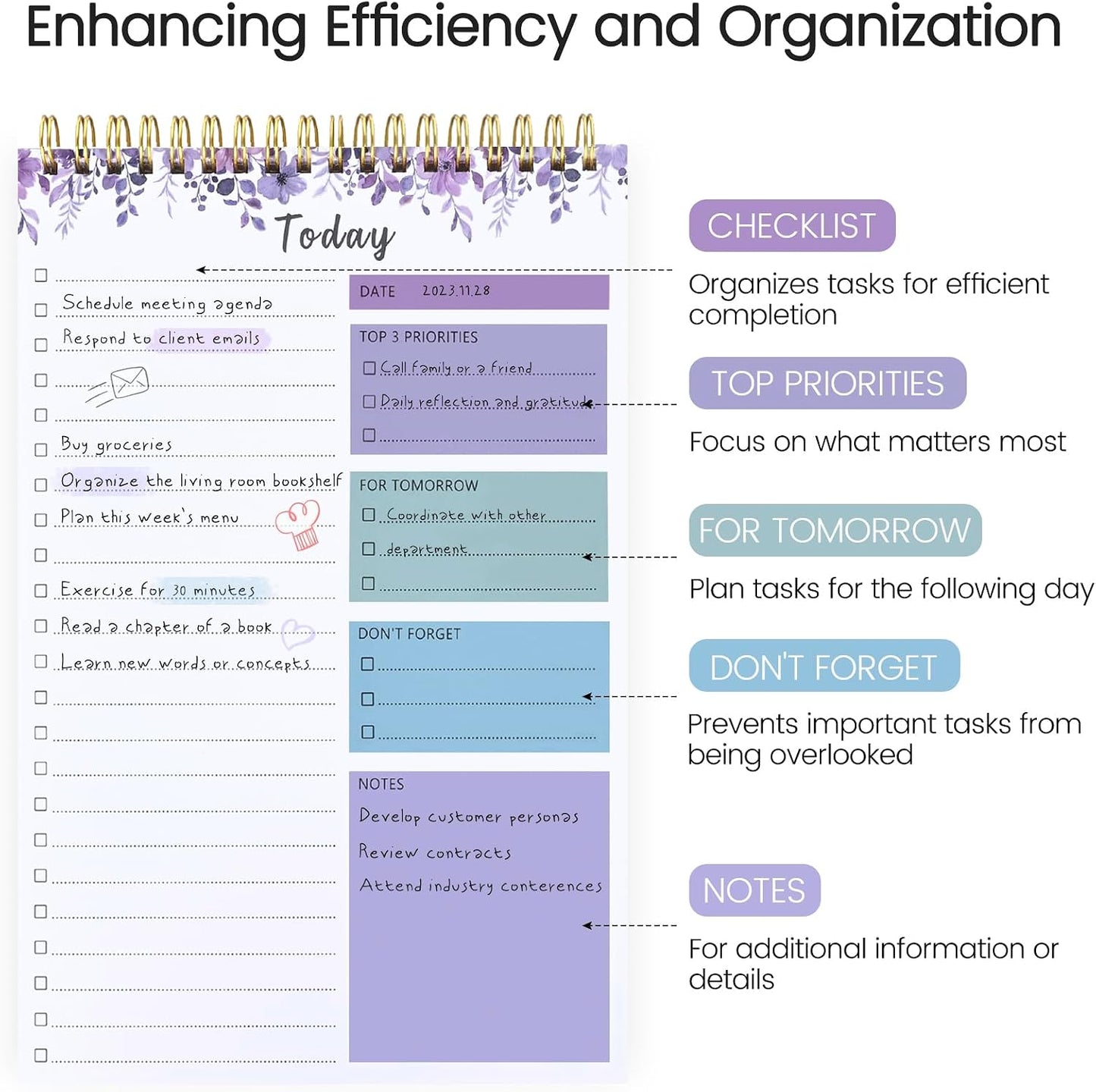 To Do List Notepad - To Do List Notebook for Work with 52 Sheets, Undated Daily Planner Perfect for Enhanced Productivity and Goal Achievement - Green