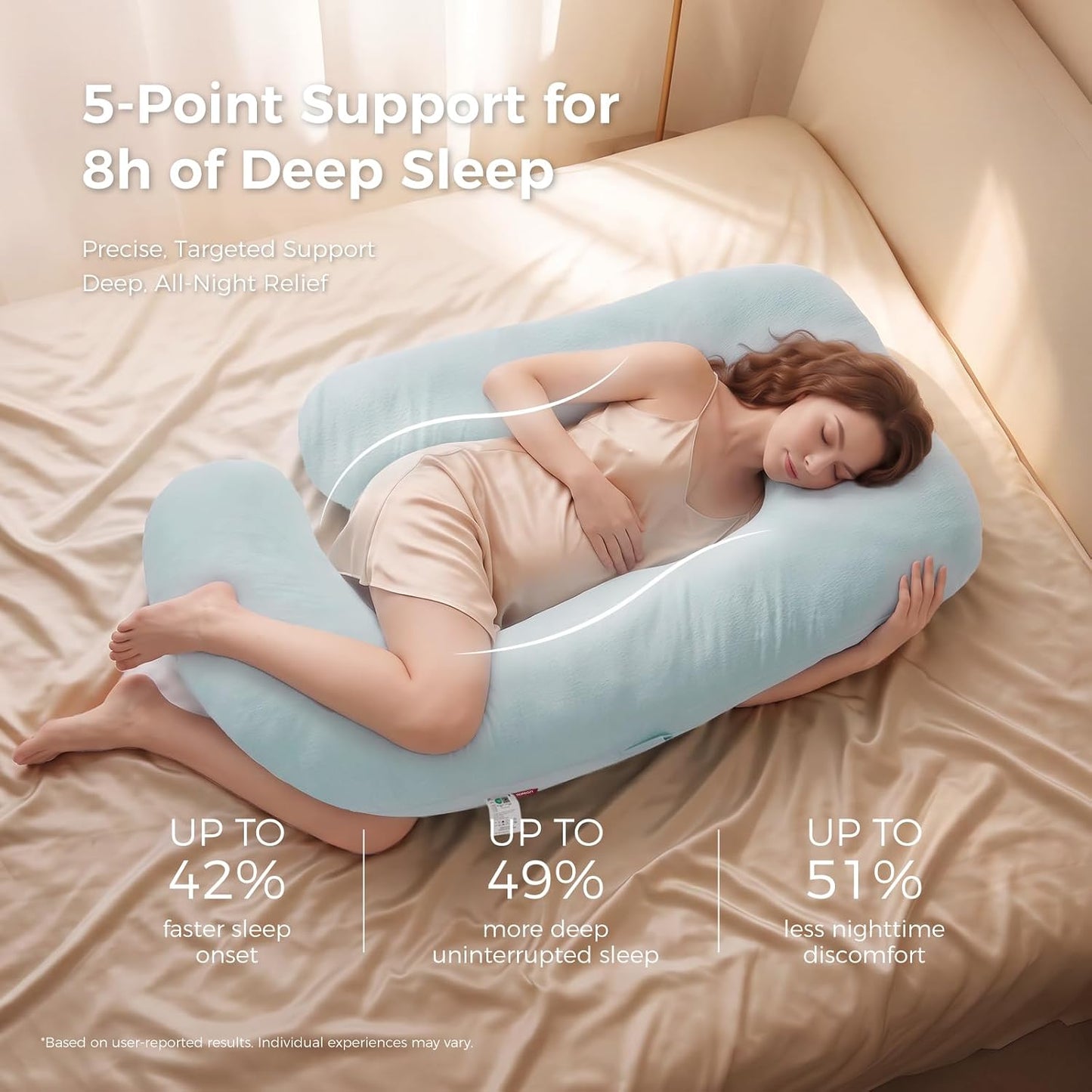 Momcozy Cooling Pregnancy Pillow - U Shaped Full Body Maternity Pillow