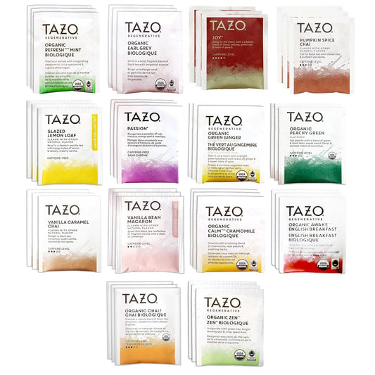 Tazo Tea Bags Sampler Assortment Variety Pack Gift Box (42 Count) | 14 Different Flavors Gifts for Him Women Men Tea Lovers Couples Family Friends Coworker