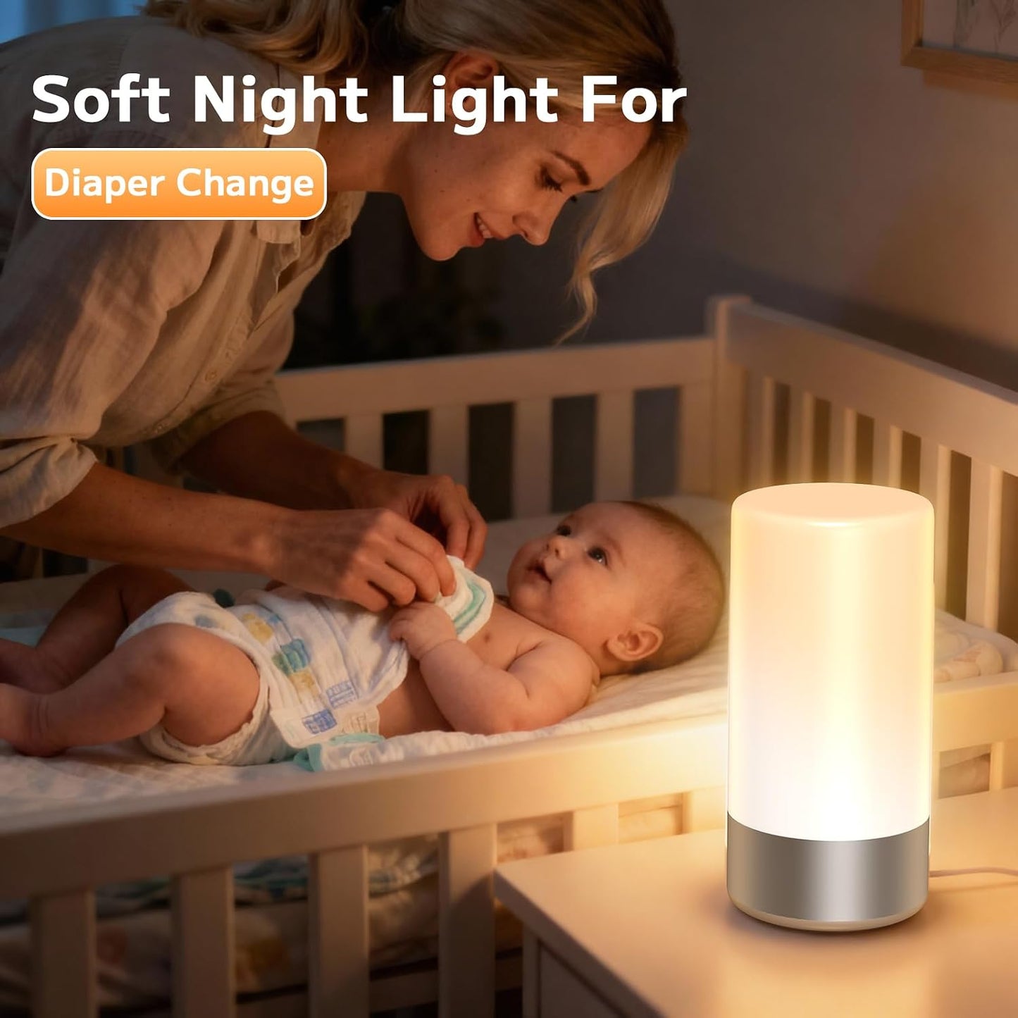 Table Lamp, Bedside Touch Control Lamp for Bedroom 3 Level Dimmable Warm White Lights with 256 RGB Color Mode Modern Deisgn Smart Nightstand Desktop LED Lamps Portable for Read(Advanced)