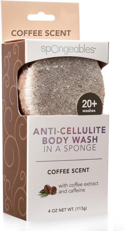 Spongeables Anti Cellulite Body Wash in a 20+ Wash Sponge, Citrus, 3 Count