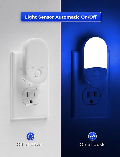 L LOHAS LED Amber Night Light, Night Lights Plug into Wall[2 Pack], 0.6W 2000K LED Night Light, Dusk to Dawn Sensor, 30/60LM Adjustable Brightness, Automatic Low Blue Nightlight for Kids, Bathroom