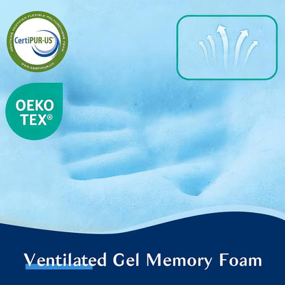 Thin Pillow for Sleeping, Cooling Gel Flat Pillow for Stomach and Back Sleepers, Ultra Slim Stomach Sleeping Pillows for Shoulder Neck Pain Relief, Low Profile Memory Foam Pillows 2.25-inches